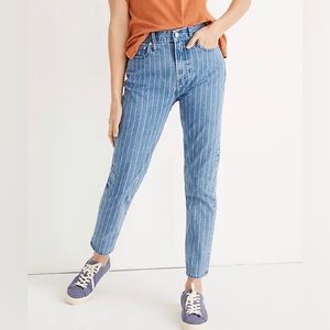 The Perfect Vintage Crop Jean Madewell Pinstripe Jeans Size 28P (Rare)